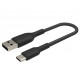 Cable braided USB-C USB-A 15cm Black