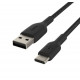 Cable braided USB-C USB-A 15cm Black