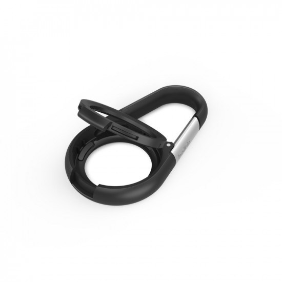 Secure holder with carabiner for AirTag black