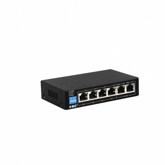 Switch EUROS V2 6 ports POE 4X 10-100MBPS POE ports + 2X UPLINK ports 802.3AF 60W