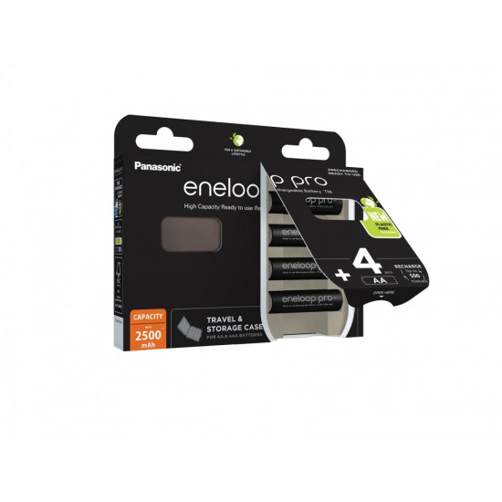 Eneloop PRO aku. AA 2500 mAh 4 pcs+box BK-3HCDEC