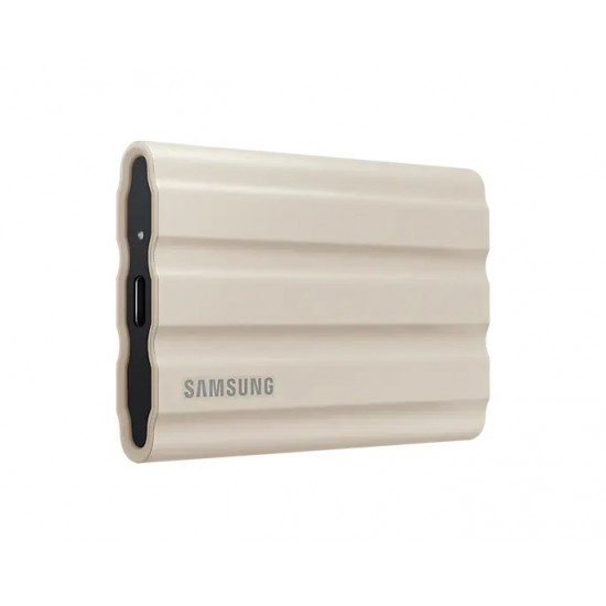 SAMSUNG T7 Shield Ext SSD 1000 GB USB-C beige 1050/1000 MB/s 3 yrs, included USB Type C-to-C and Type C-to-A cables, Rugged storage featuring IP65 rated dust and water resistance and up to 3-meter drop resistant