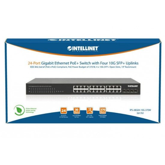 Switch Gigabit 24x RJ45 PoE+, 4x SFP+ 10G Uplink