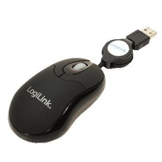 Mouse optical USB Mini with retractable cable 