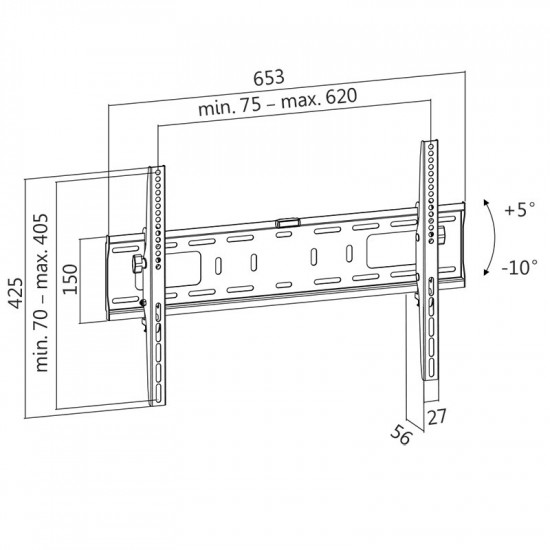 TV wall mount VESA, 37-70', max. 50kg