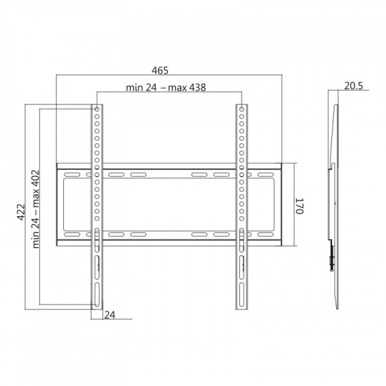 TV wall mount,fix 32-55, max. 35kg