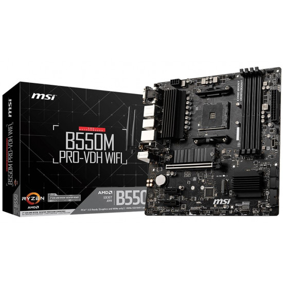 Motherboard B550M PRO-VDH WIFI AM4 4DDR4 HDMI/DP/VGA M.2 mATX