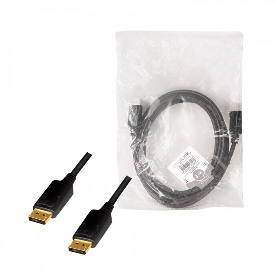 Displayport cable M/M, 4K/60Hz, 3m, black