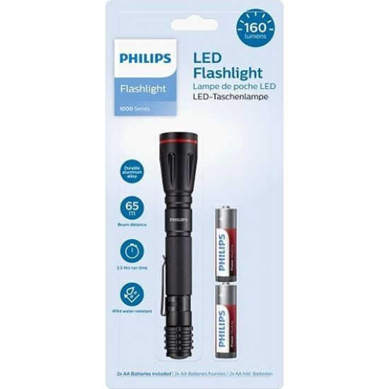 LED flashlight 2xAA, 160 lumens