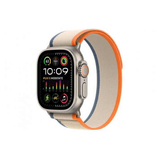 Watch Ultra 2 GPS + Cellular, 49mm Titanium Case with Orange/Beige Trail Loop - M/L