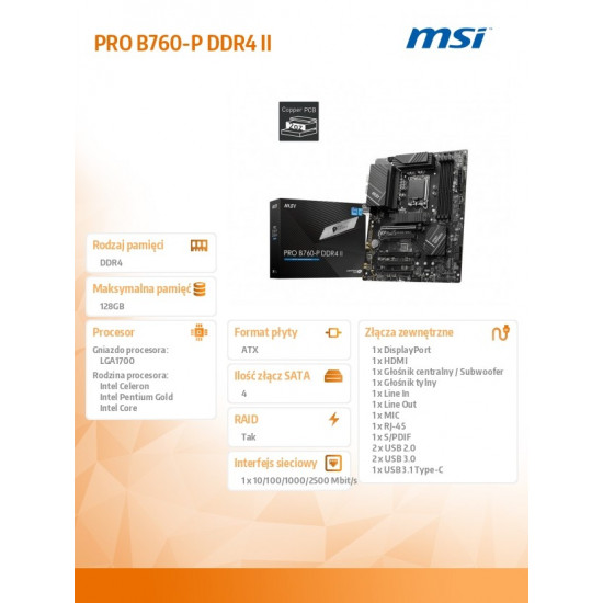 MSI PRO B760-P DDR4 II MSI
