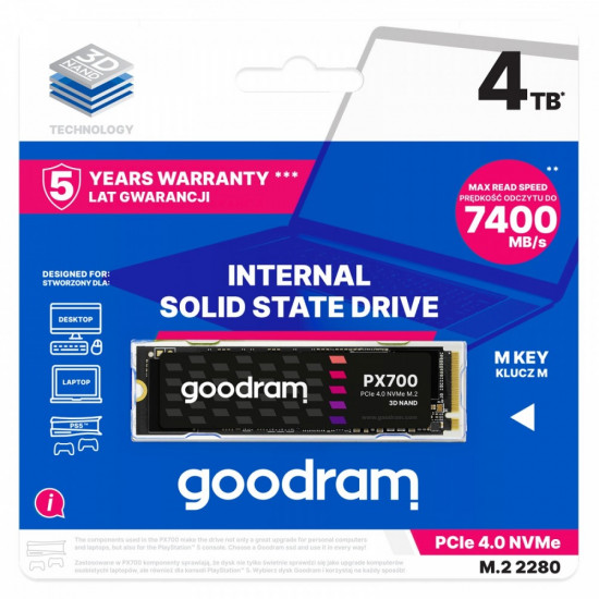 SSD PX700 4TB M.2 PCIe 2280 4x4 7400/6500MB/s