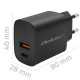 GaN POWER PRO charger 1xUSB C, 1xUSB, 30W