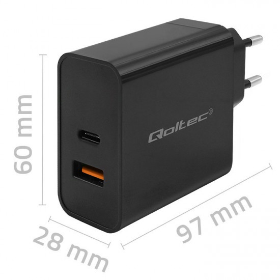 Super Quick PD charger 1xUSB C, 1xUSB, 90W