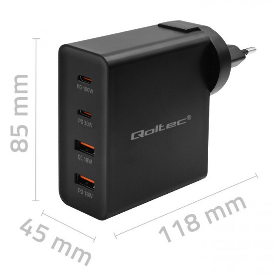 GaN POWER PRO charger 2xUSB C, 2xUSB, 130W