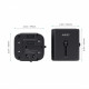 PA-TA01 Black Universal Traver Adapter 2xUSB+1xUSB C 7.8A Fits in 150 Countries