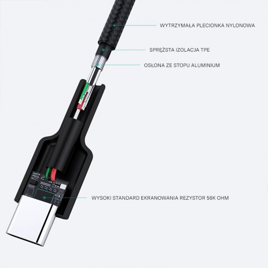 AUKEY CB-CA03 OEM nylon Quick Charge USB C-USB