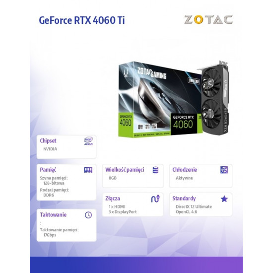 Graphics card GeForce RTX 4060 Ti TWIN EDGE 16GB GDDR6 128bit 3DP