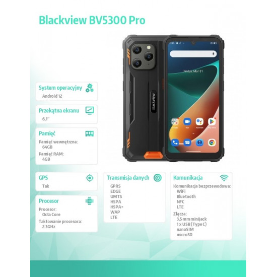 Smartphone BV5300 PRO orange