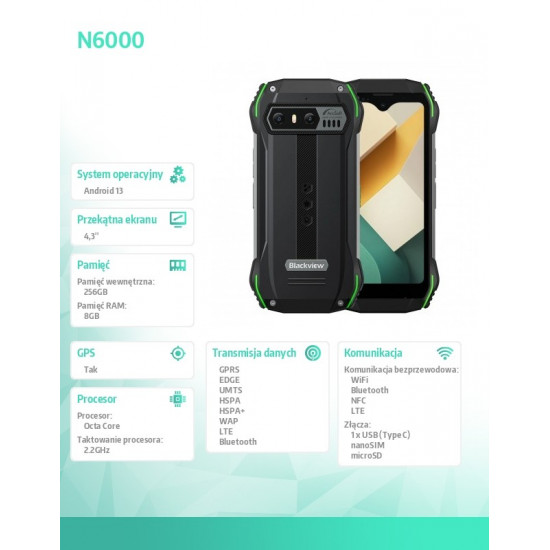 Smartphone N6000 8/256 Green