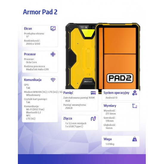 Tablet Armor Pad 2 8/256 black-yellow