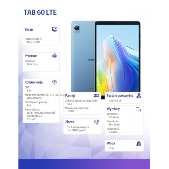 Tablet TAB 60 6/128 LTE blue