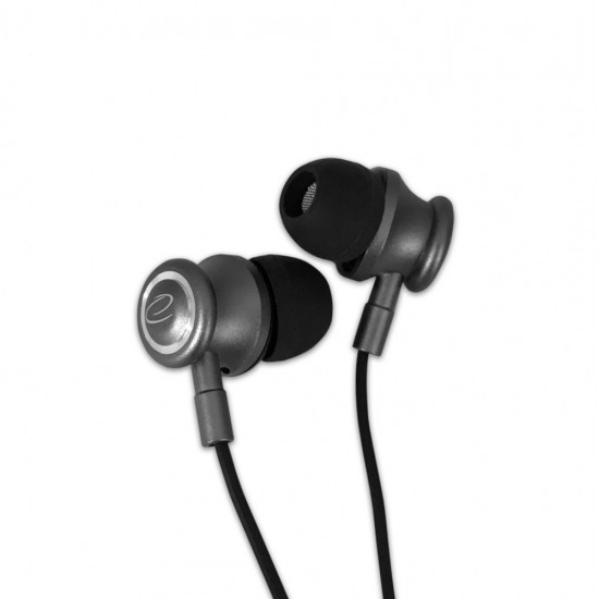 METAL EARPHONES WITH MICROPHONE BLACK