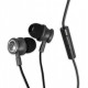 METAL EARPHONES WITH MICROPHONE BLACK