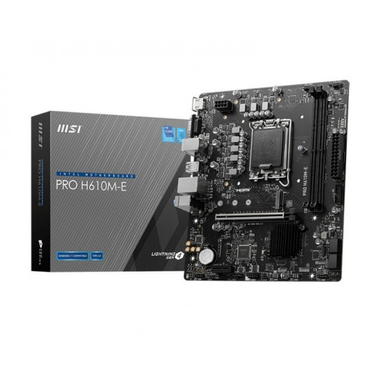 MSI PRO H610M-E Intel H610 LGA1700 2XDDR5 VGA HDMI Matx