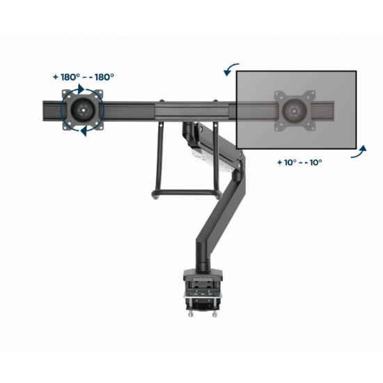 Mounting arm 2 monitors 17-32 inch 8kg