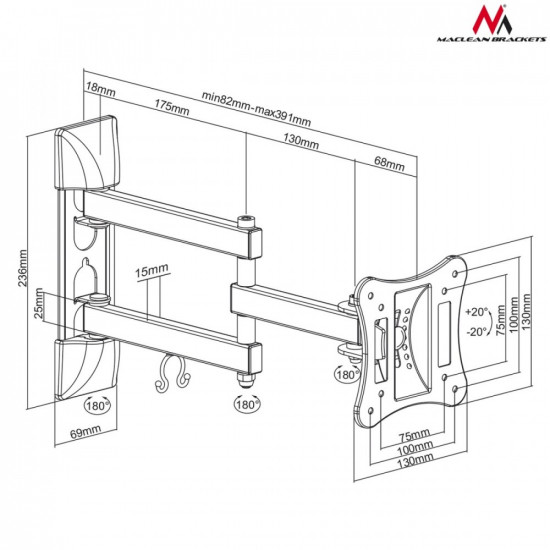 Handle to a TV or monitor 13-27 