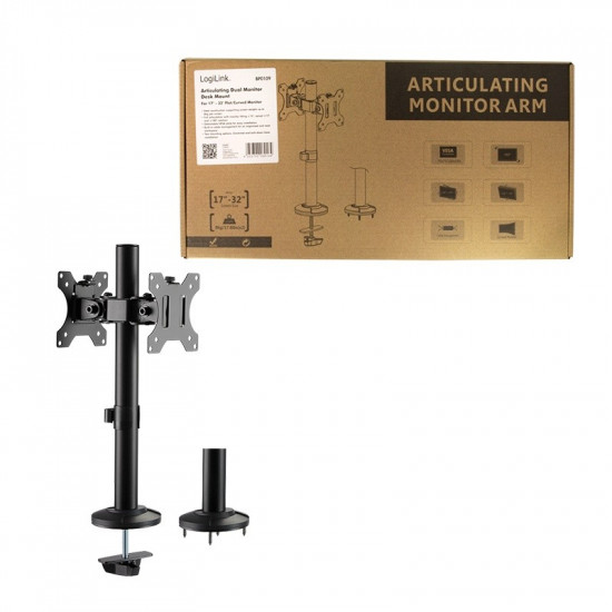 Dual monitor mount 17-32 & 39 , steel