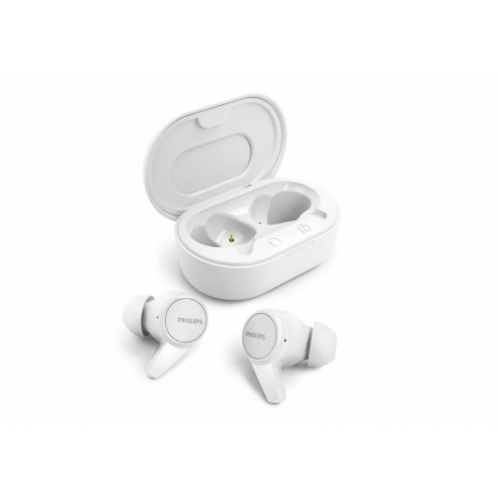 Philips True Wireless Headphones TAT1207WT/00, IPX4 splash/sweat resistant, Up to 18 hours play time, White