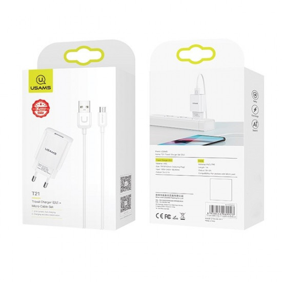 Charger 2,1A microUSB cable T21