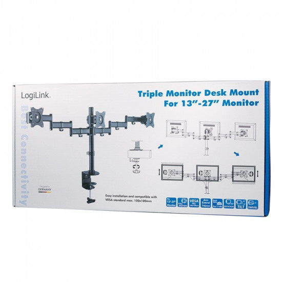 Triple monitor desk mount, 13-27 39 3x8kg. ma