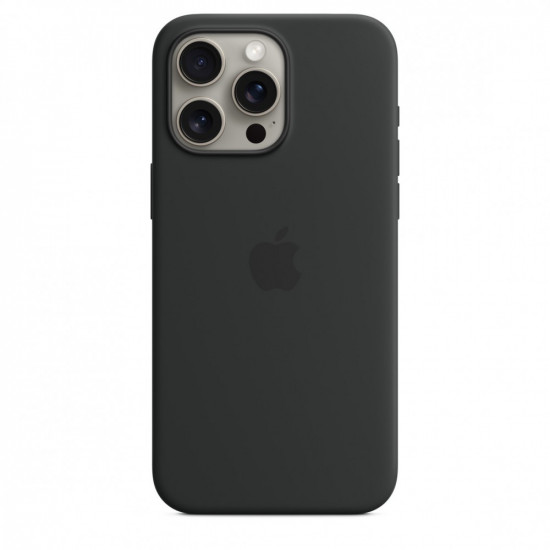 Silicone case with MagSafe for iPhone 15 Pro Max - black