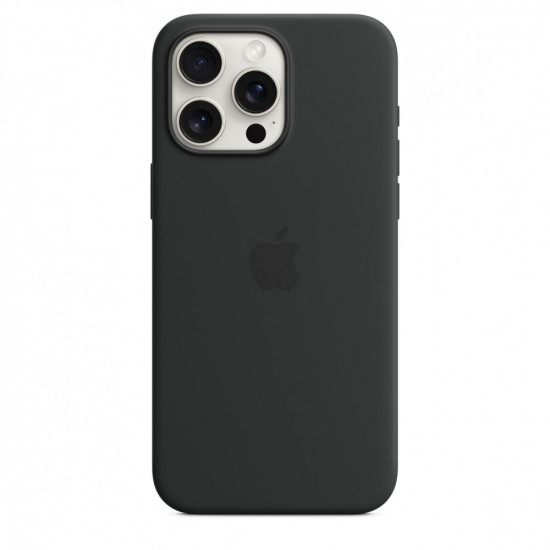 Silicone case with MagSafe for iPhone 15 Pro Max - black