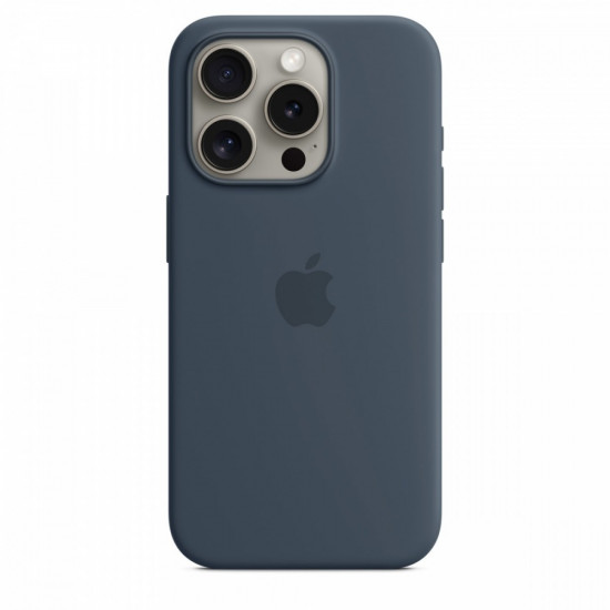 Silicon case with MagSafe for iPhone 15 Pro - storm blue