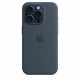 Silicon case with MagSafe for iPhone 15 Pro - storm blue