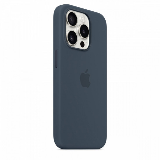 Silicon case with MagSafe for iPhone 15 Pro - storm blue