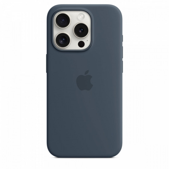 Silicon case with MagSafe for iPhone 15 Pro - storm blue