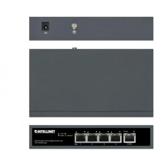 Switch Gigabit 5x PoE Passthrough poweredPoE lub ACz, 95W