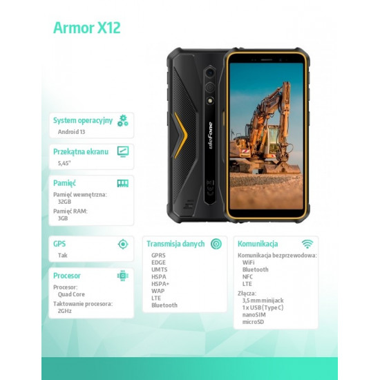 Smartphone Armor X12 3/32G orange