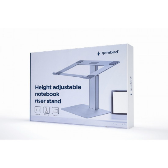 15.6-inch notebook stand with height adjustment, silver