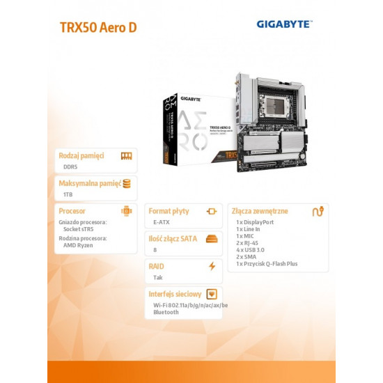 TRX50 AERO D sTR5 4DDR5 HDMI USB/4M.2 eATX