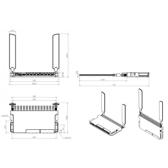 MikroTik Router 802.11a xWi-Fi6L009UiGS-2HaxD-I