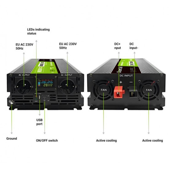 Przetwornica LCD 24V 3000W/6000W Czysty sinus z wywietlaczem