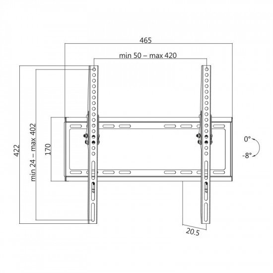 TV wall mount, tilt, VESA, 32-55, max. 35kg