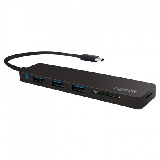 HUB ultra-slim USB-C 3-port with card reader