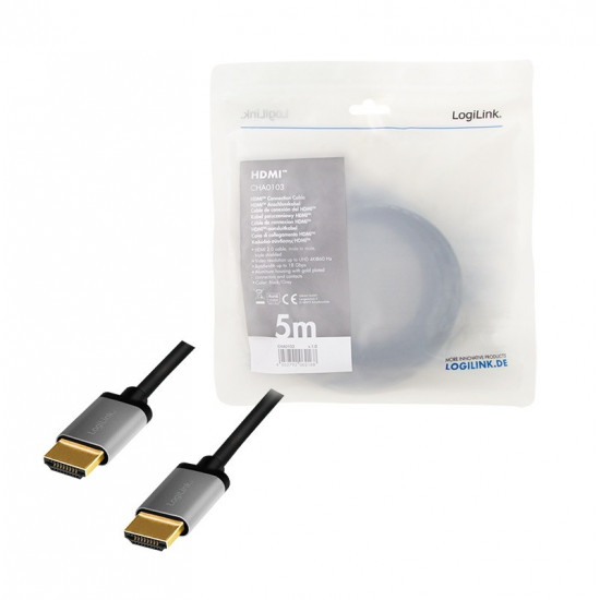 HDMI cable 4k/60hZ, ALU , black, 5m